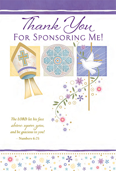 88454 thank you sponsor confirmation - 4 1/2 x 6 3/4 - glitter decoration & embossed